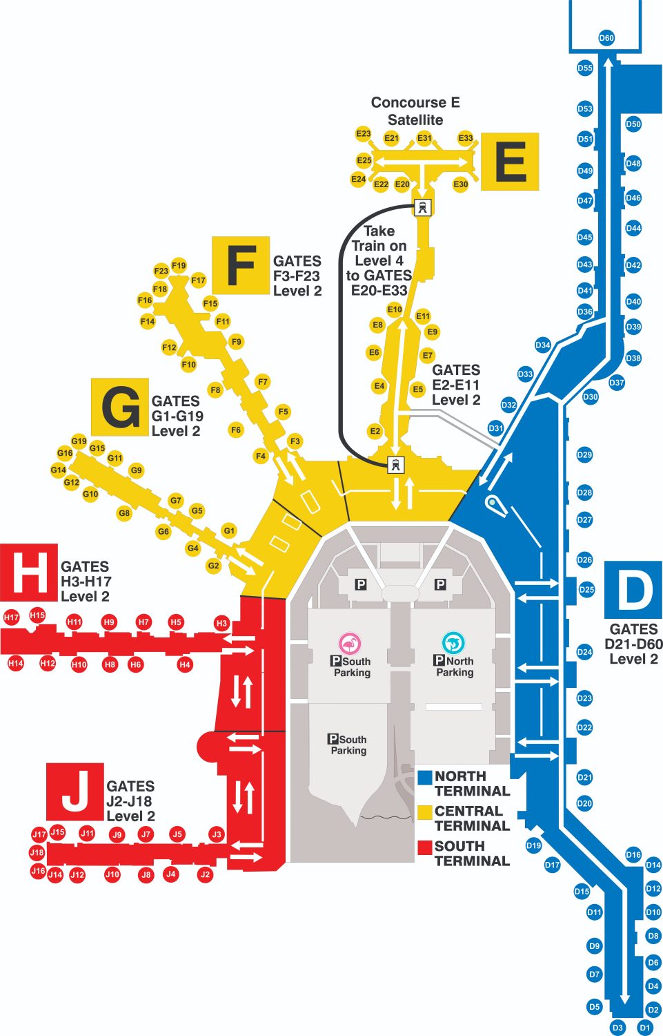 miami aeropuerto terminales mapa