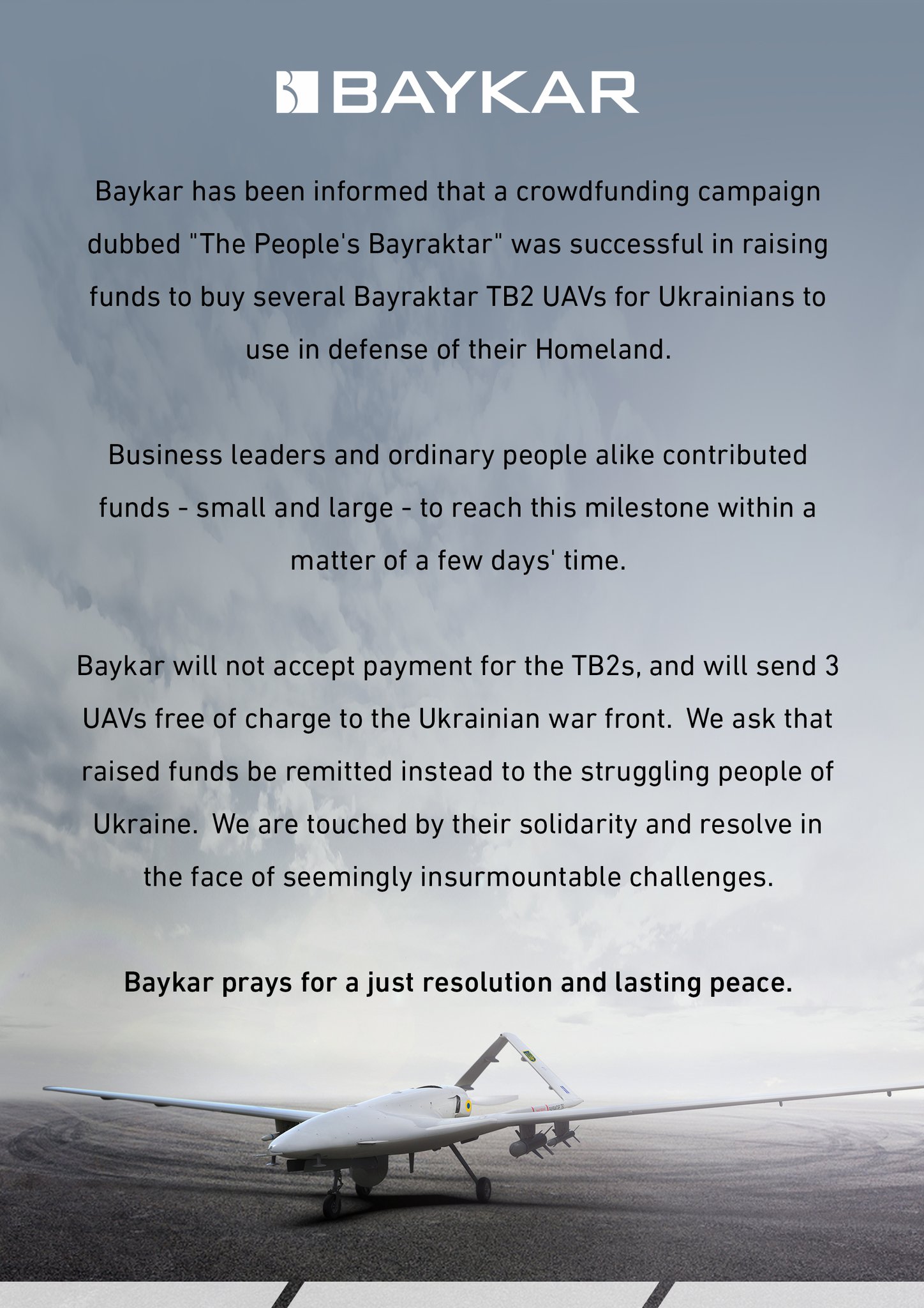 Baykar Bayraktar TB2 crowdfunding
