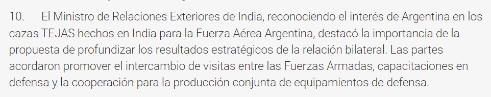 Tejas India Argentina