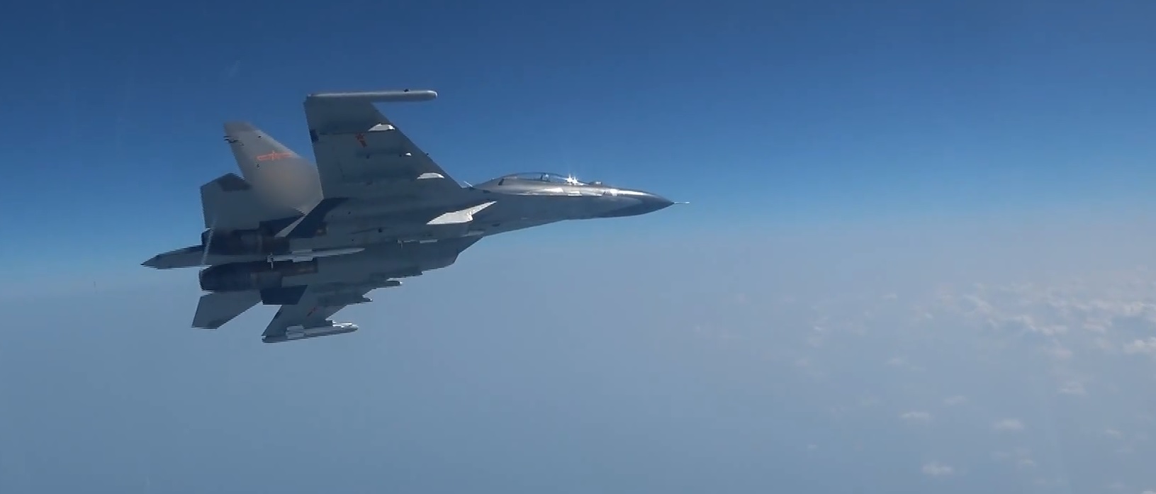 Chinese Su-30MKK participating in the Joint Sword drill near Taiwan.