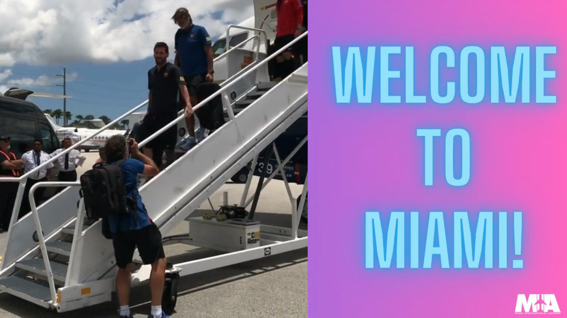 El Aeropuerto de Miami le da la bienvenida a Messi