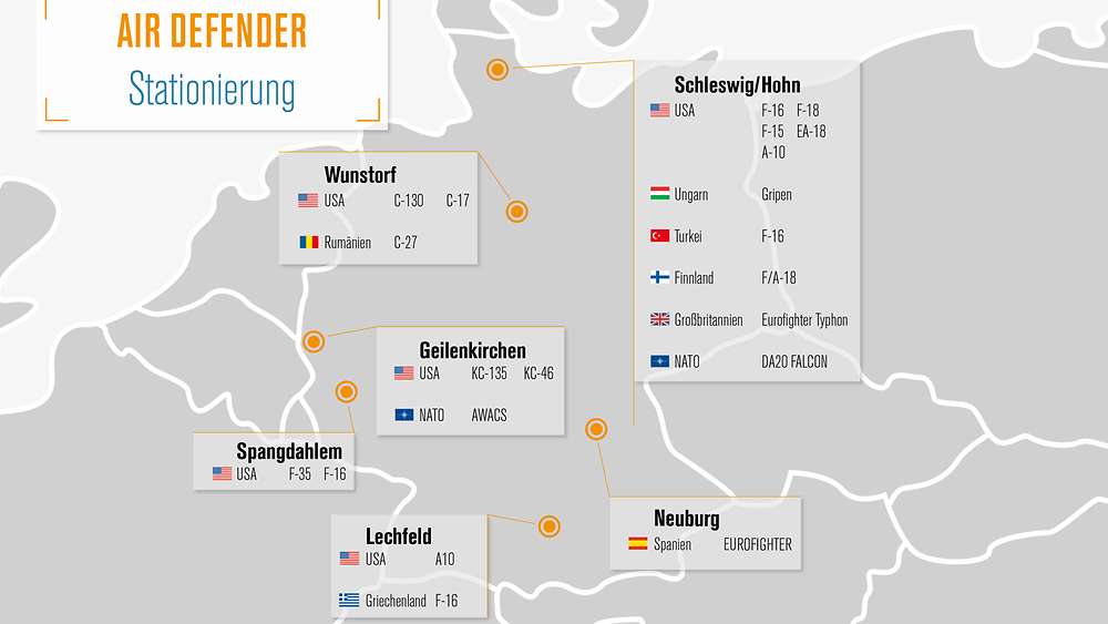Air Defender 2023 map