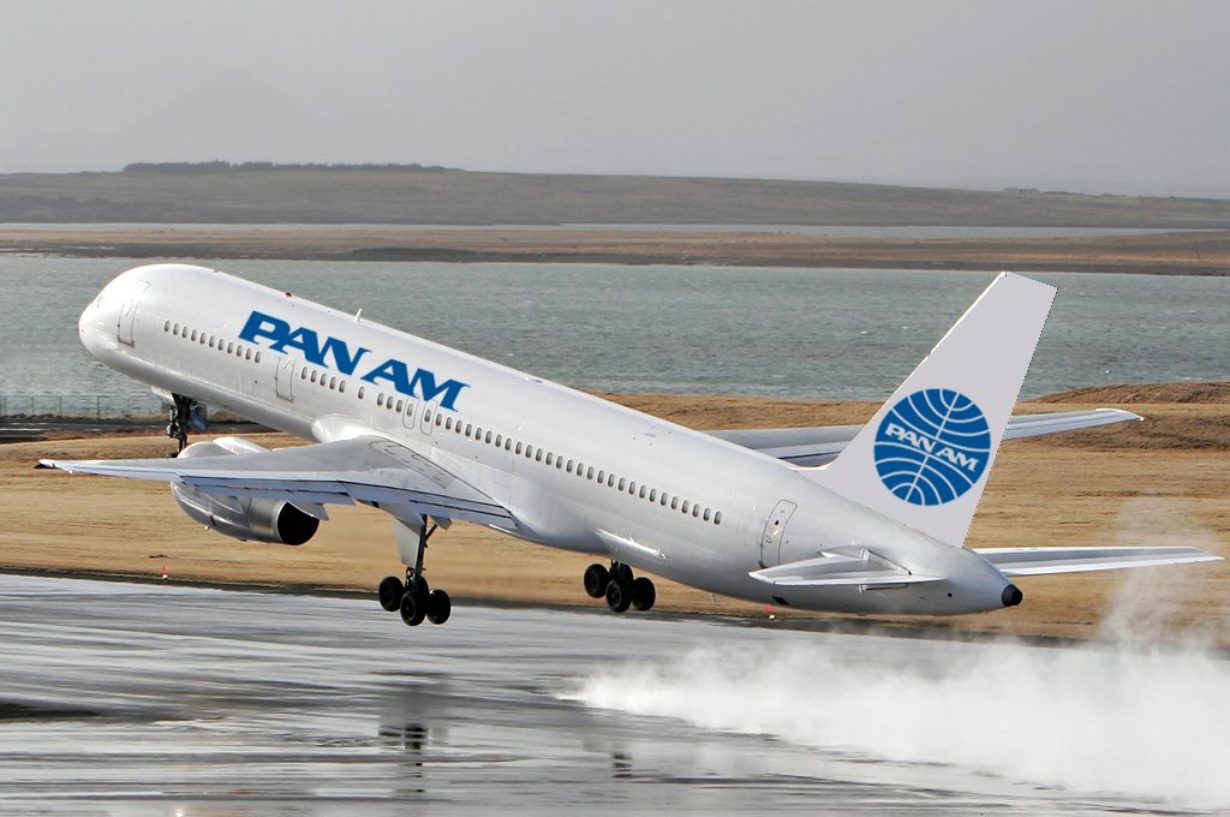 Montaje de un Boeing 757 con la imagen de Pan Am