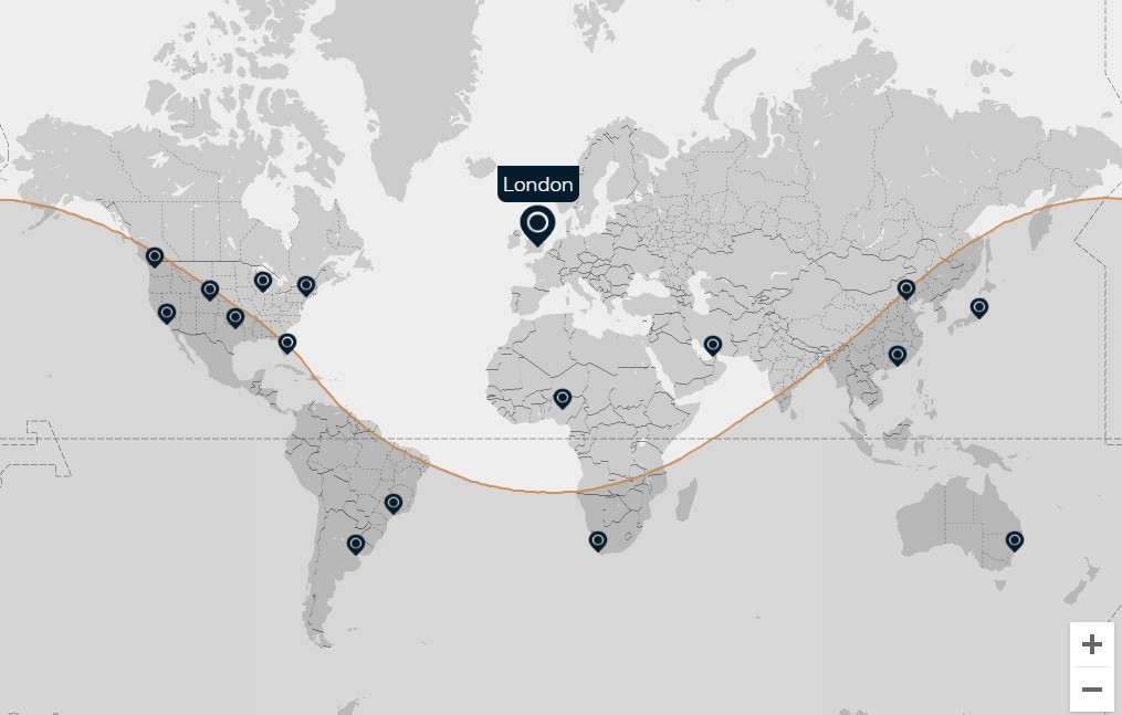 Máximo alcance del G400 desde Londres