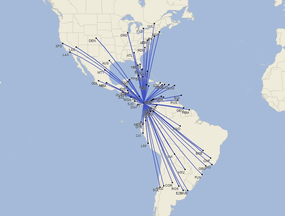 Copa Airlines Network - October 2024