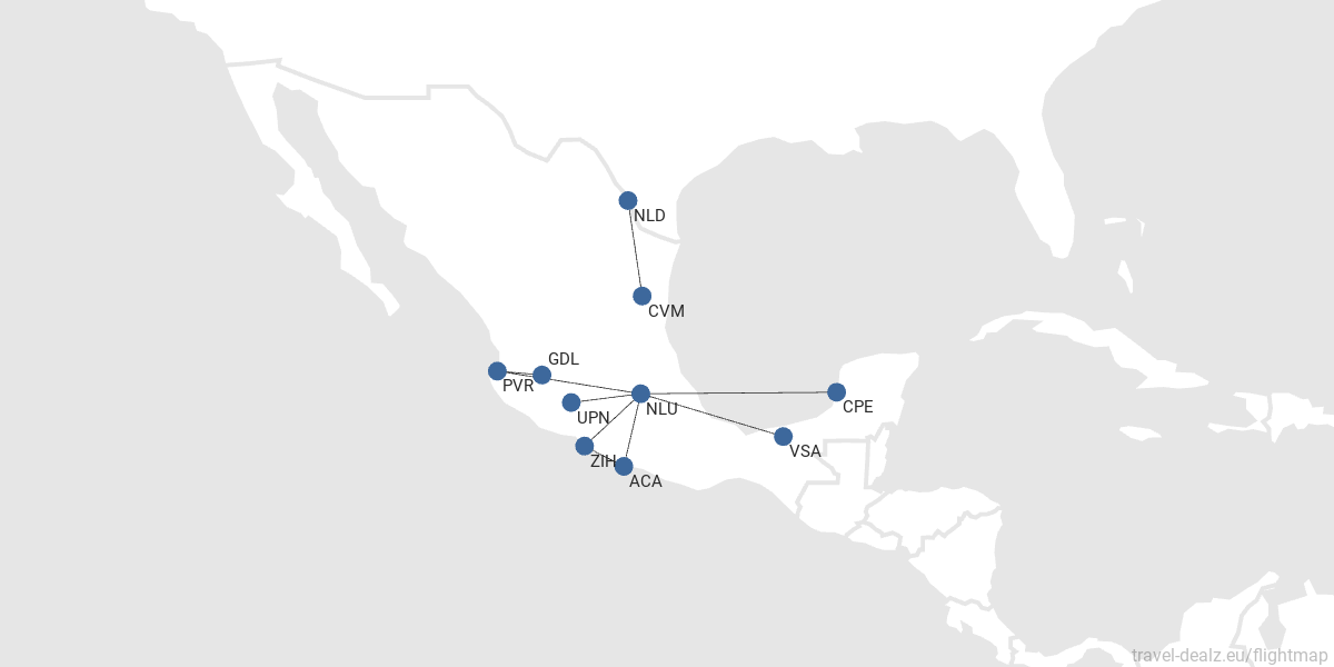 Rutas cancelas por Mexicana