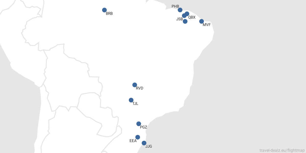 Destinos suspendidos de Azul