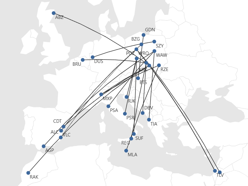 Nuevas rutas de Ryanair en Polonia