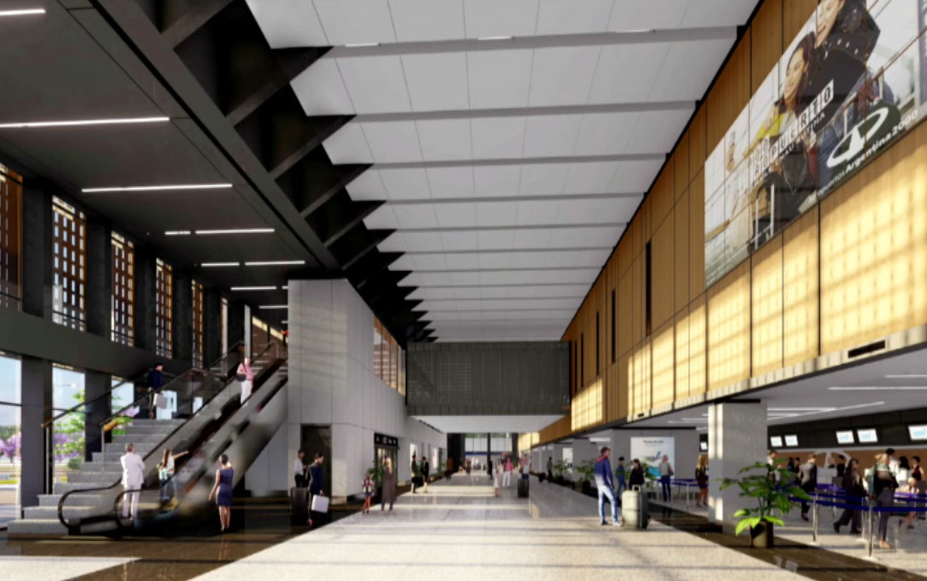 Render de la terminal del aeropuerto de Tucumán