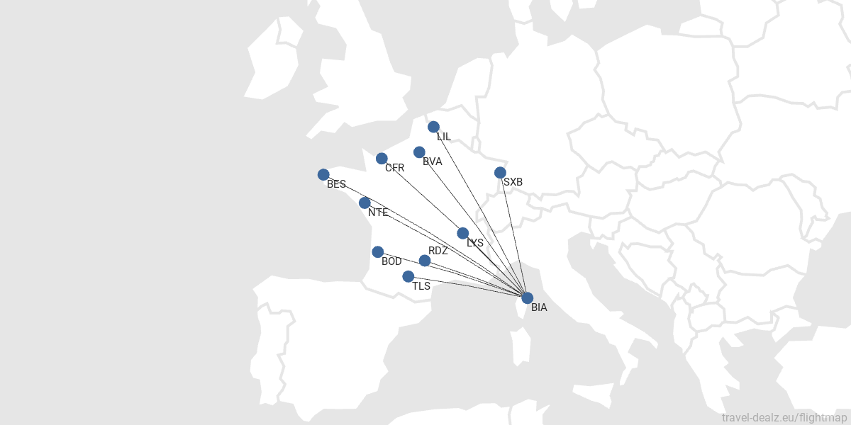 Volotea - Bastia Rutas Nacionales