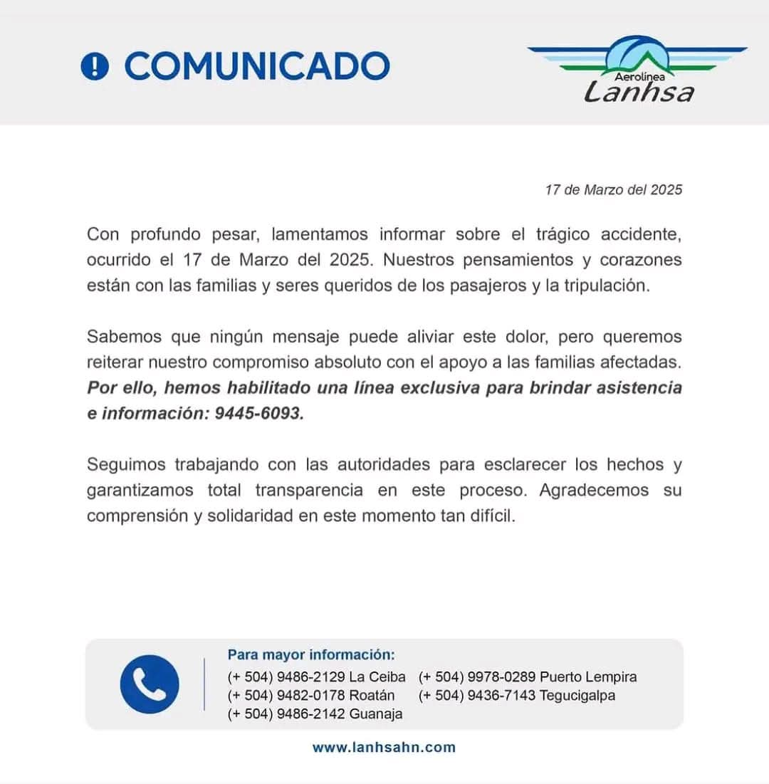 Lanhsa - Comunicado