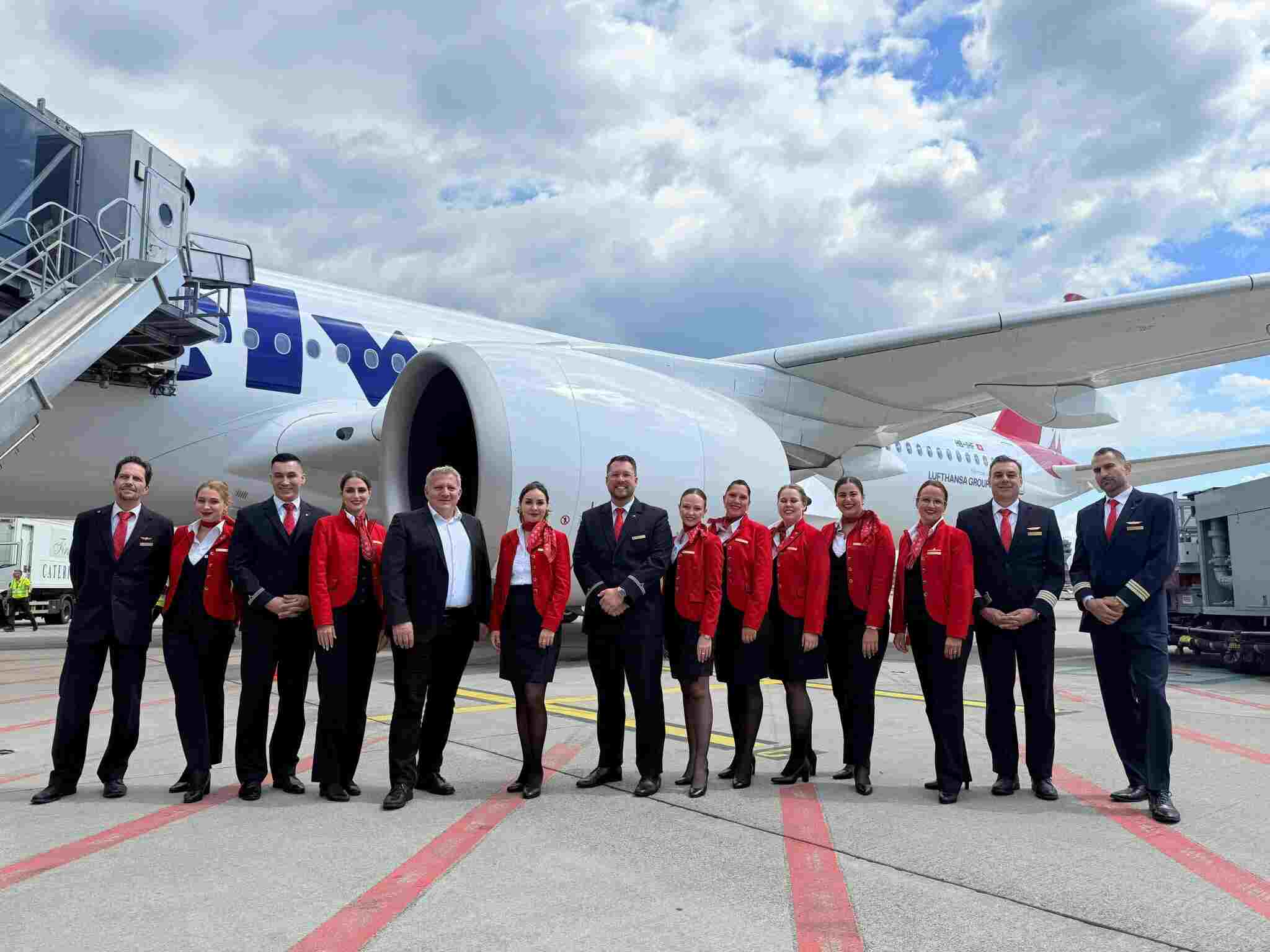 Edelweiss A350 inaugural Las Vegas