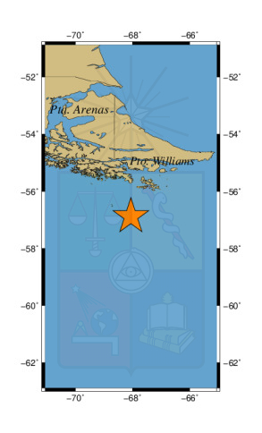 Epicentro del sismo (Imagen: Centro Sismológico Nacional de Chile)
