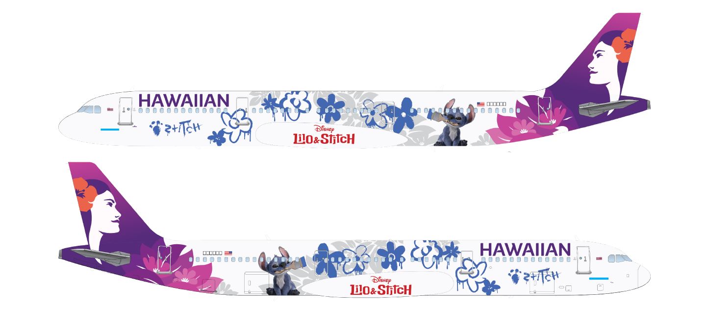 hawaiian airlines a321neo lilo & stitch