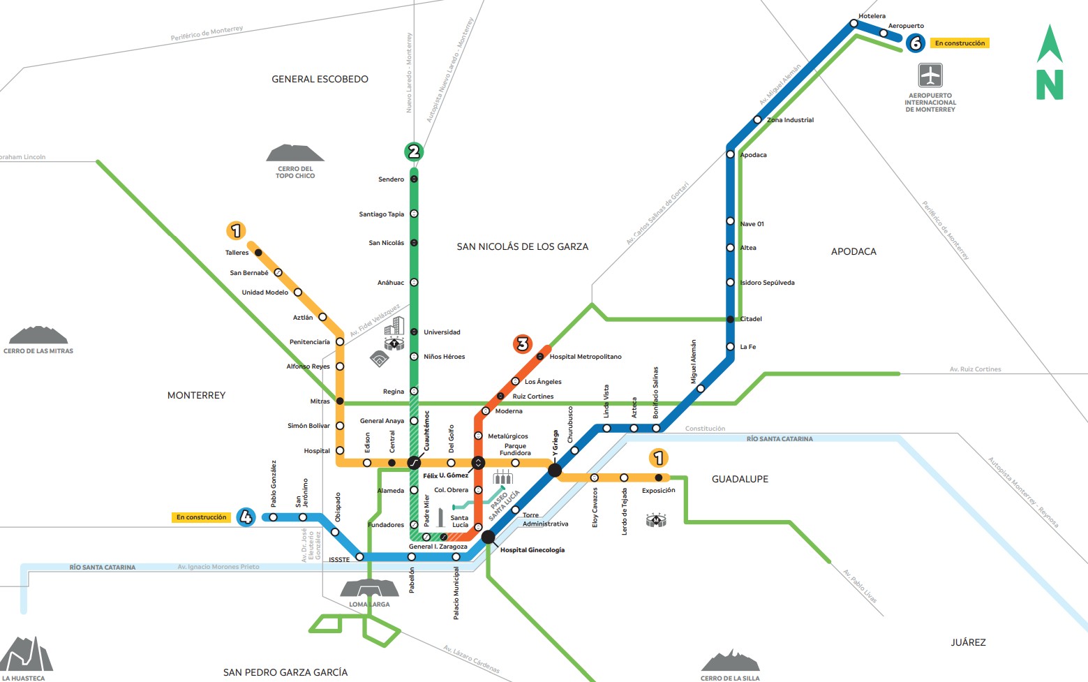Mapa del metro de Monterrey