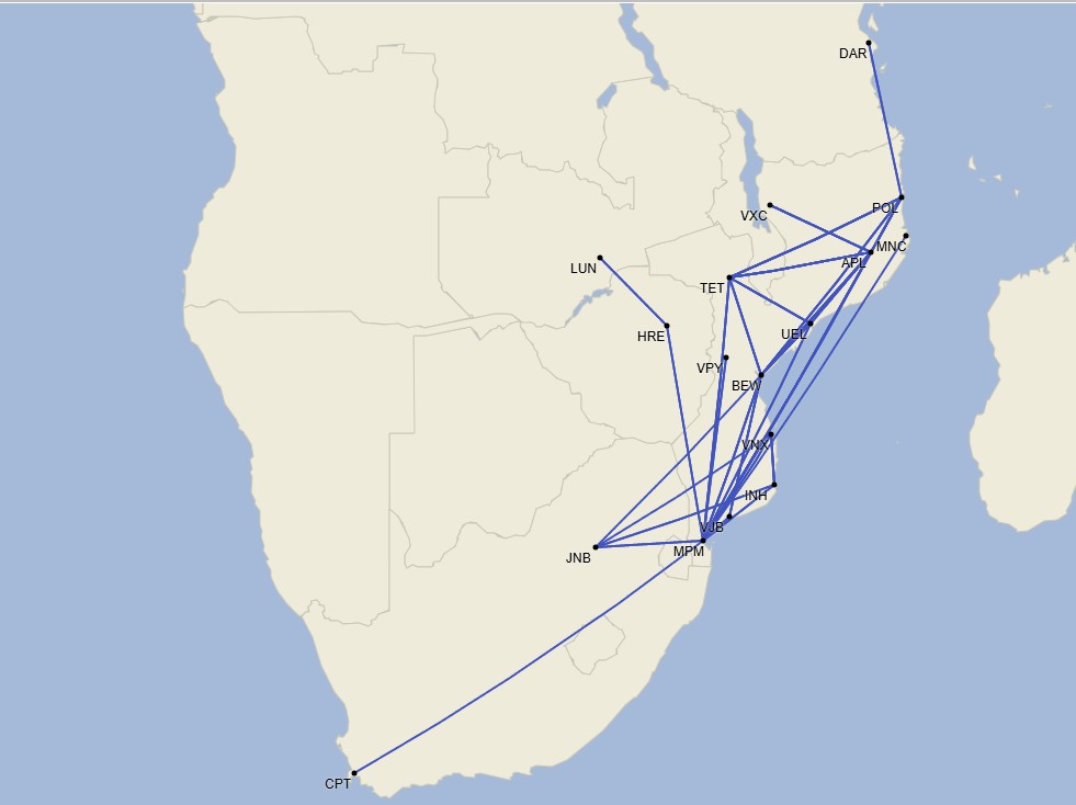 Red de LAM - Mayo 2025 (Cirium Schedule Mapper)
