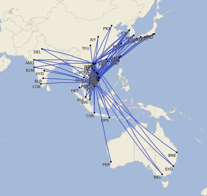 Red de Vietjet - Julio 2025 (Cirium Schedule Mapper)