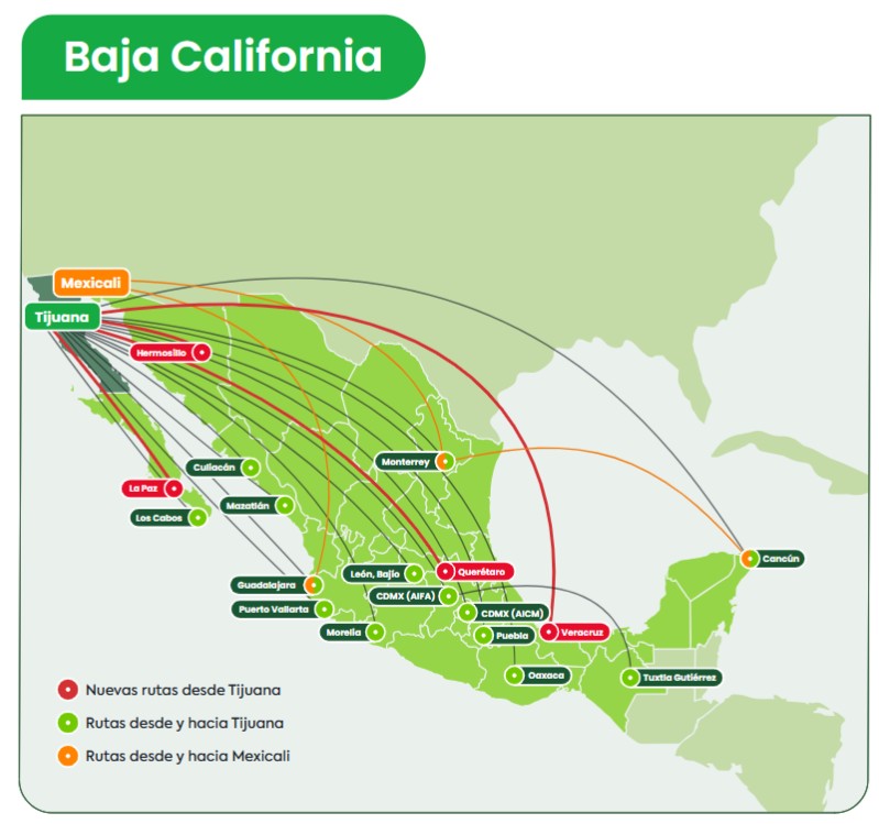 Rutas de Viva en Baja California - Mayo 2025