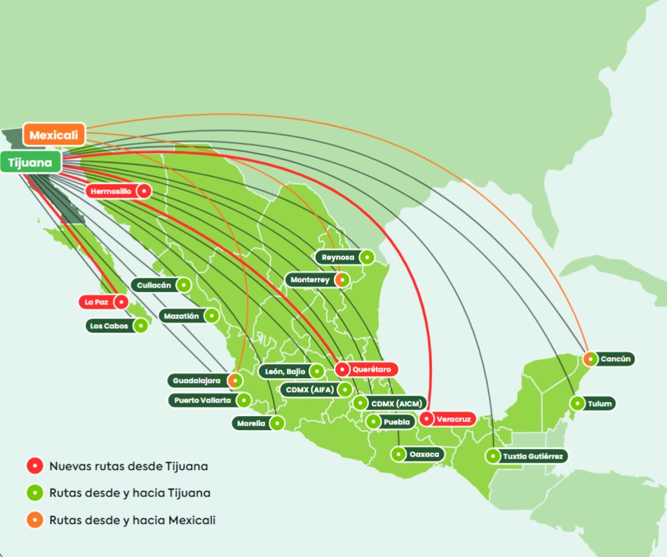 Rutas de Viva en Tijuana - Mayo 2025