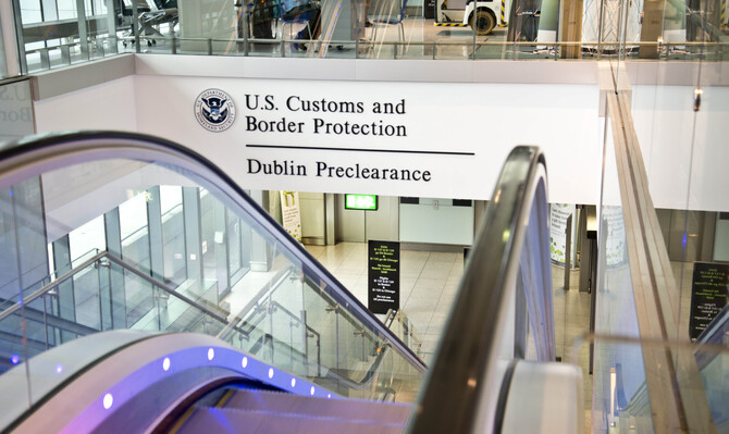Acceso al Preclearance del CBP en el aeropuerto de Dublín, Irlanda