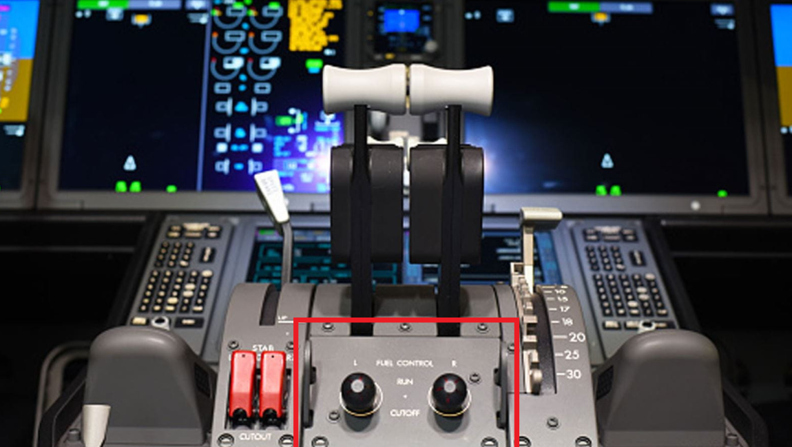 Boeing 787 fuel control cutoff switch