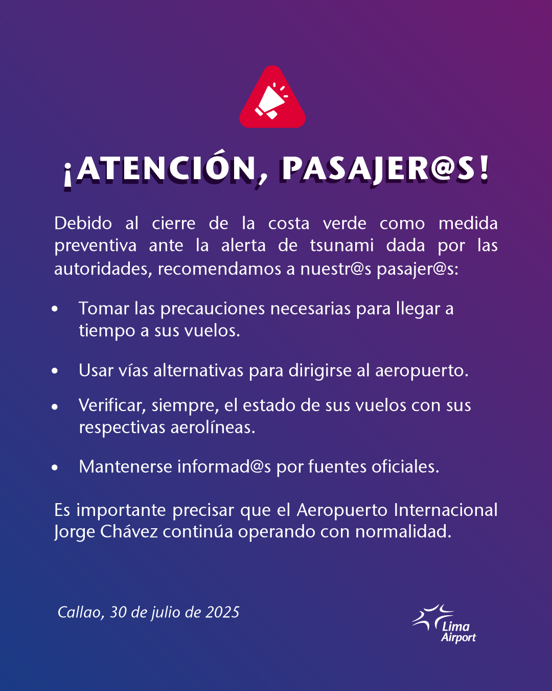 Comunicado LAP - Tsunami