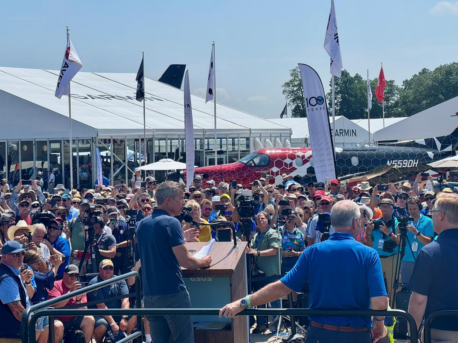 El Secretario de Transporte, Sean Duffy, durante el anuncio en Oshkosh - 22JUL2025