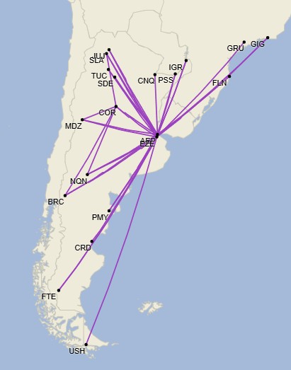 Flybondi - Network - July 2026 (Cirium Schedule Mapper)