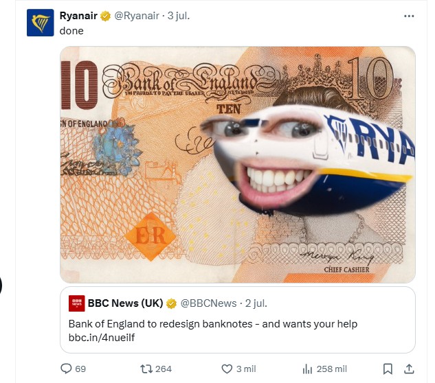 Ryanair Tuit Rediseño Billetes
