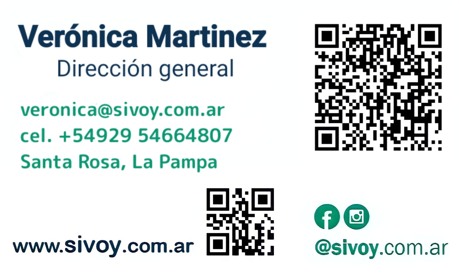 Tarjeta personal - Consultora Si, Voy