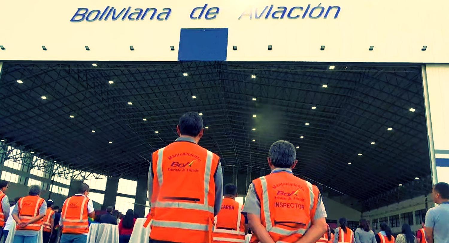 Hangar de mantenimiento de Boliviana de Aviación (BoA) en Cochabamba