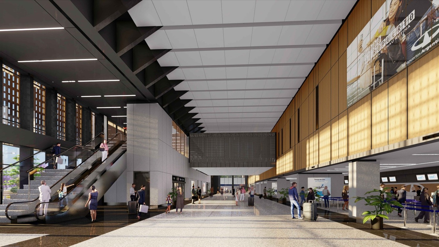 Aeropuerto de Tucumán - Render - Terminal de pasajeros - Hal de check-in