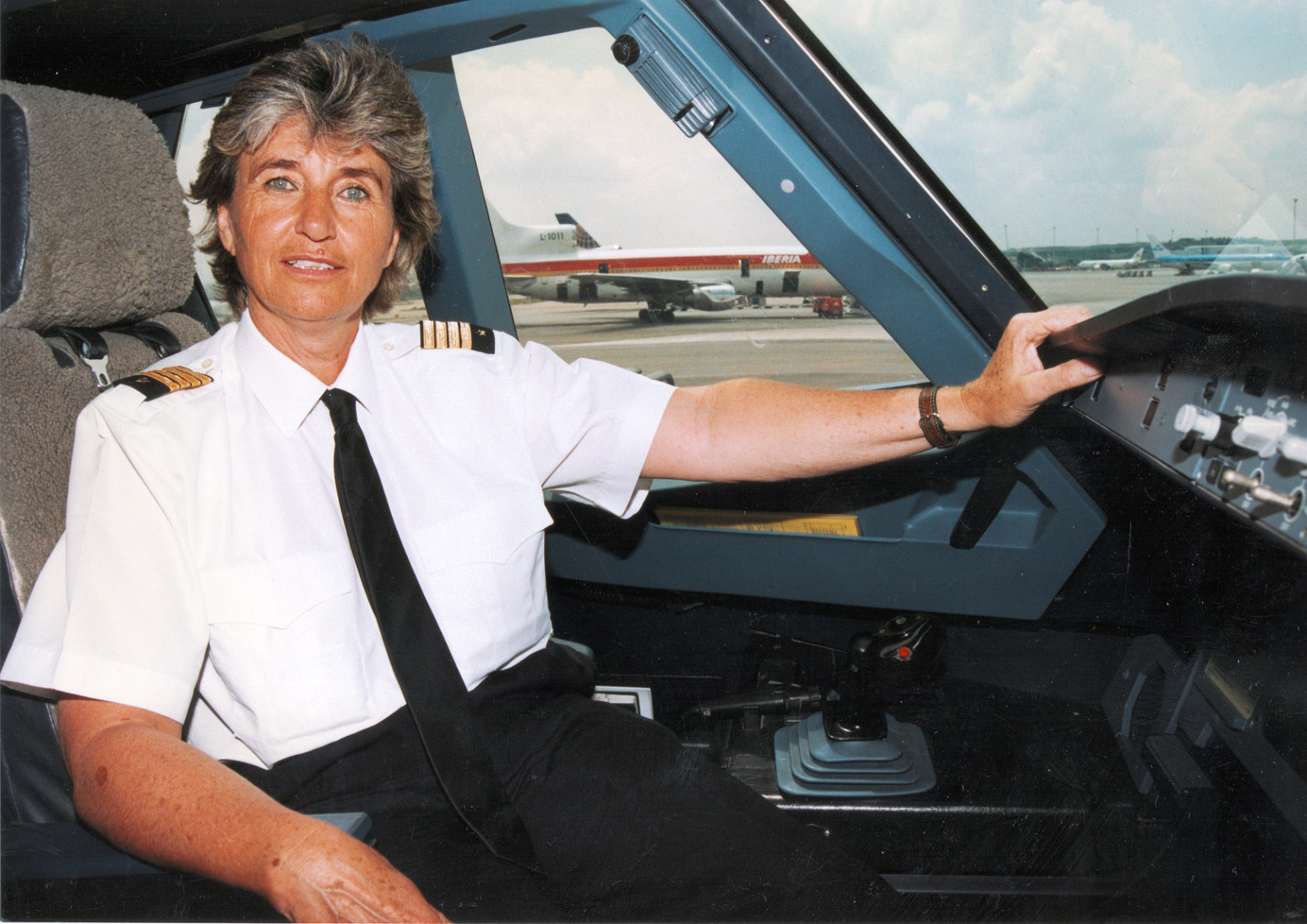 Bettina Kadner cuano ejercía como piloto comercial en Iberia