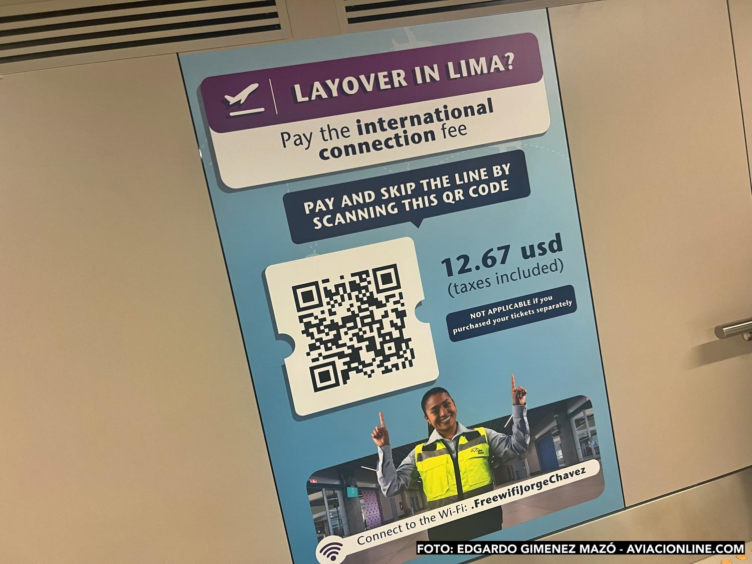 Cartelería alusiva al inicio del cobro de la TUUA de transferencia en el aeropuerto de Lima - 20OCT2025