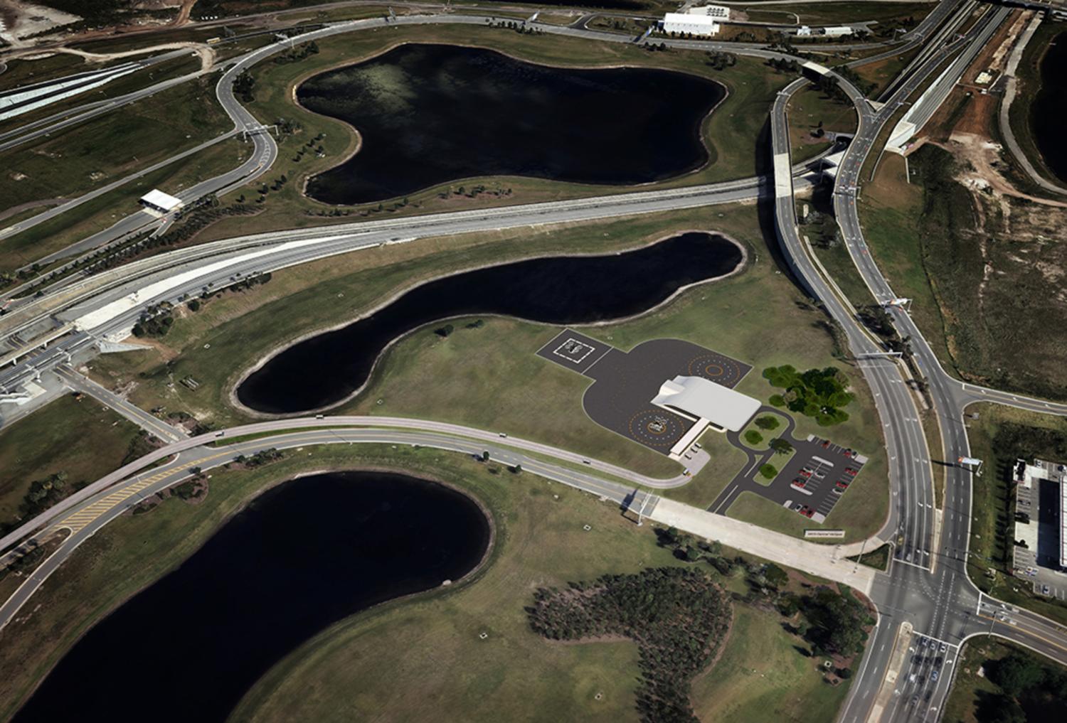 Concepto de hub de movilidad aérea avanzada para el aeropuerto de Orlando